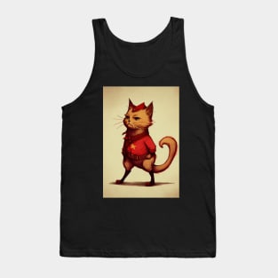 Cat Learns about Dark Humor Tank Top